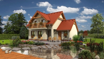 Family house suitable for row construction or as a semi-detached family house.